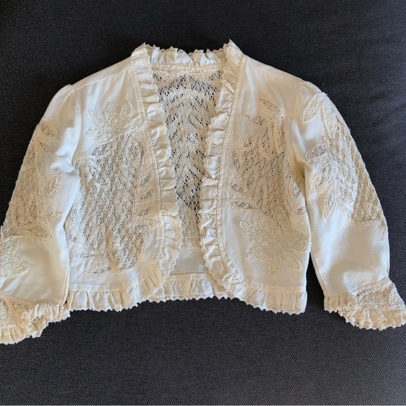 VNT  Coquette lace ruffle girlycore cropped  jacket S - Picture 7 of 11